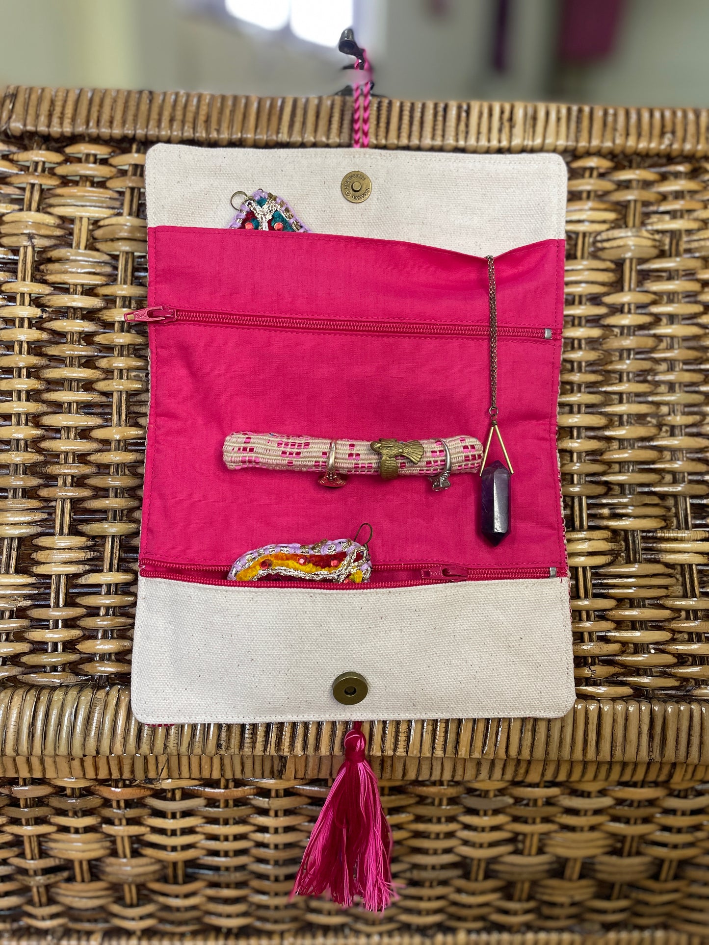 The "Weekender" Travel Accessory Trio with Cosmetic Bag, Jewelry Clutch, and Silky Eye Mask