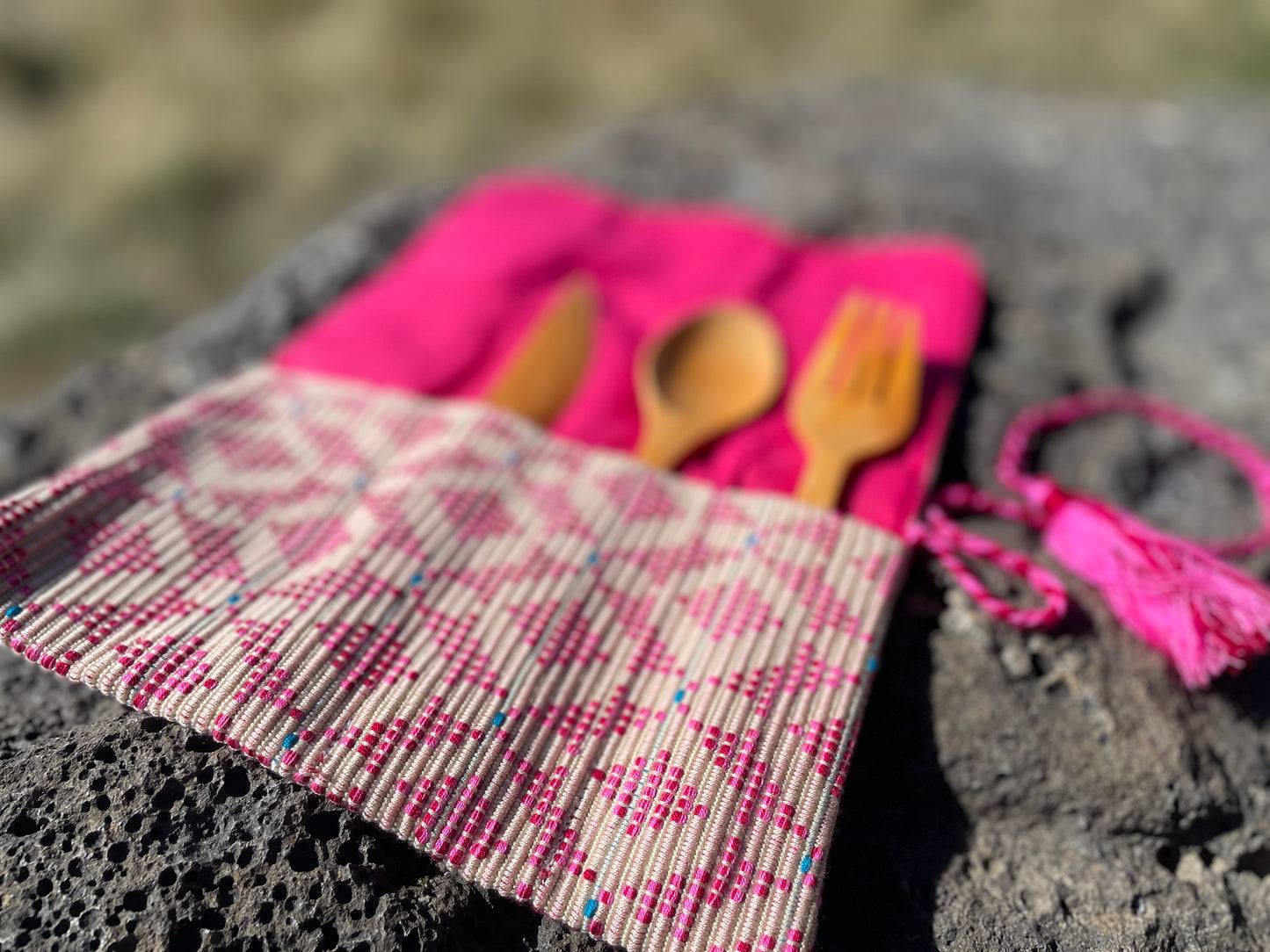 Handwoven Eco-friendly Artisan Utensil Wrap