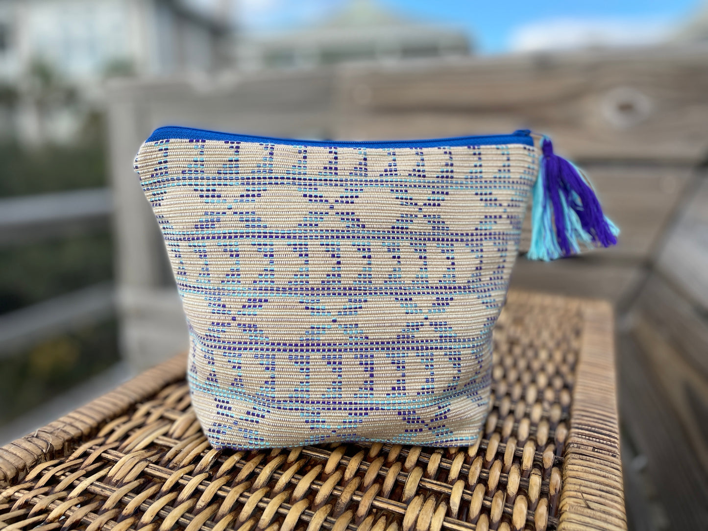 Handwoven Artisan Travel Pouch, Cosmetics and Make Up Bag