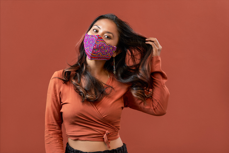 Hmong Hill Tribe Hand-Embroidered Face Mask + Mist Set