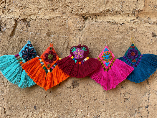 Flores - Hand Embroidered Mayan Artisan Earrings